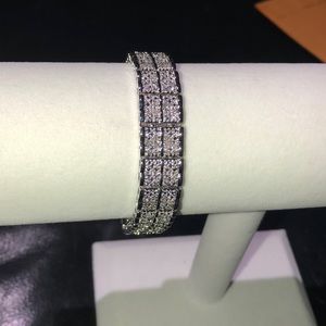 Emulous 2 Ctw diam rhodium over brass bracelet